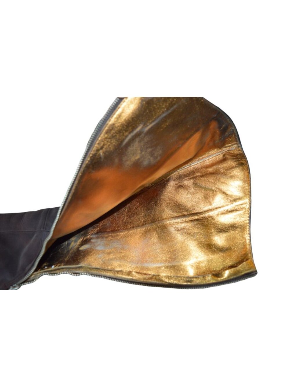 Cynthia Vincent Brown Suede Heeled Knee High Boots Womens Size 7.5 Gold Interior - Picture 9 of 11